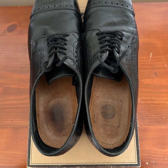 Pre-owned Men’s H by Hudson Black Davern Drum Dye Brogue Derby US 9/UK 8/ EU 42